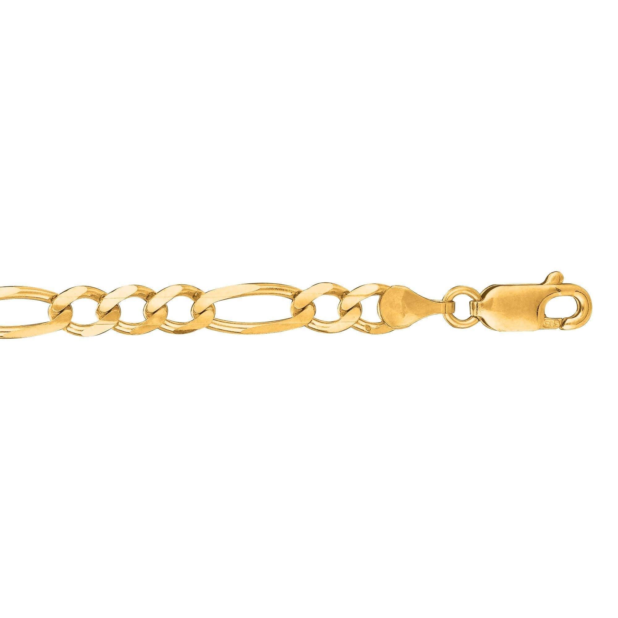 14K Gold 3mm Solid Figaro Chain 18