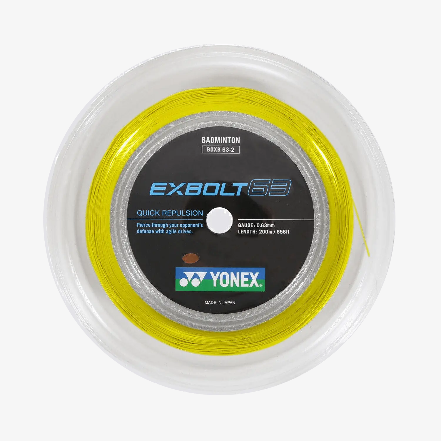 Yonex Exbolt 63 200m Badminton String (Yellow) - JoyBadminton