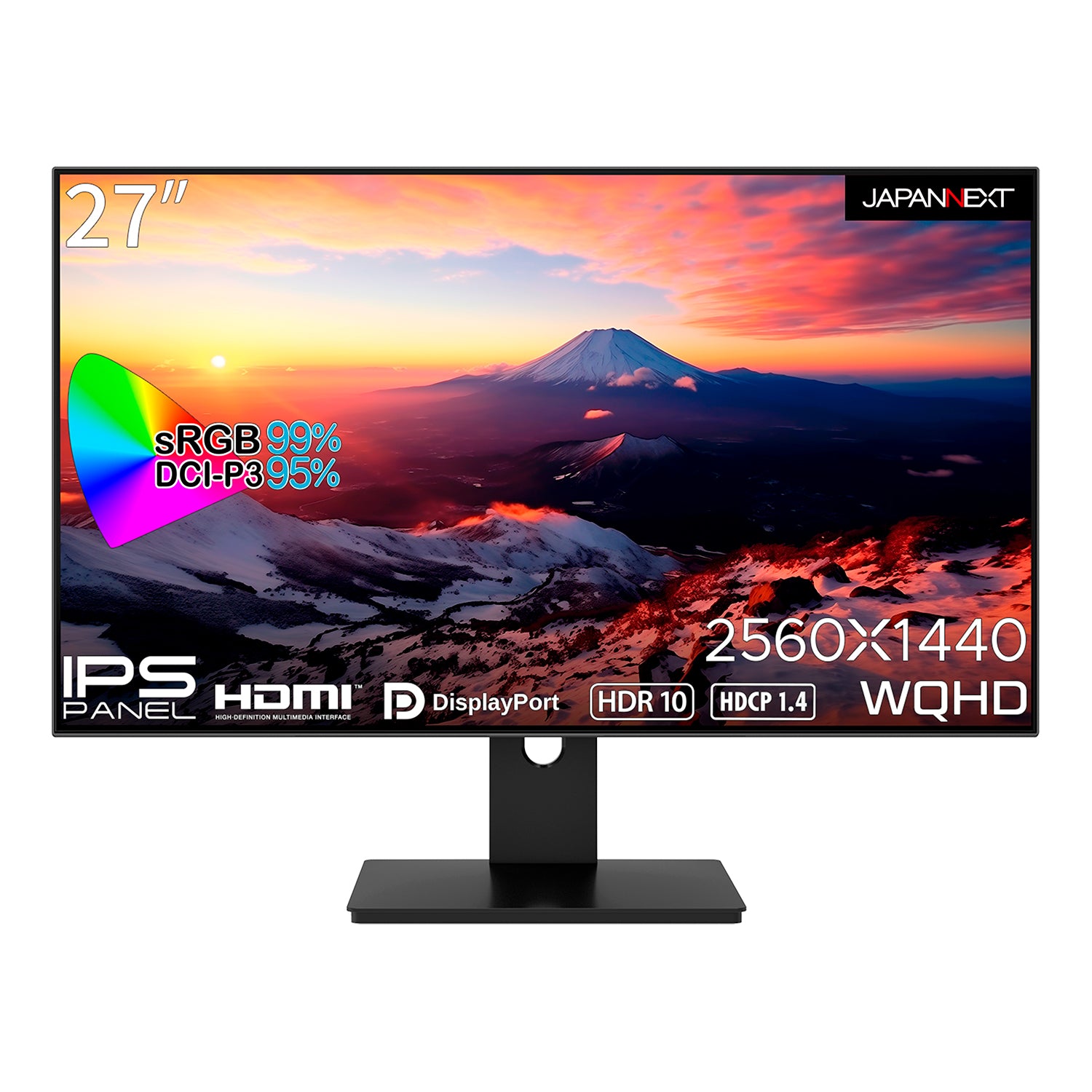JAPANNEXT 27インチ IPSパネル搭載 WQHD(2560x1440)解像度液晶モニター