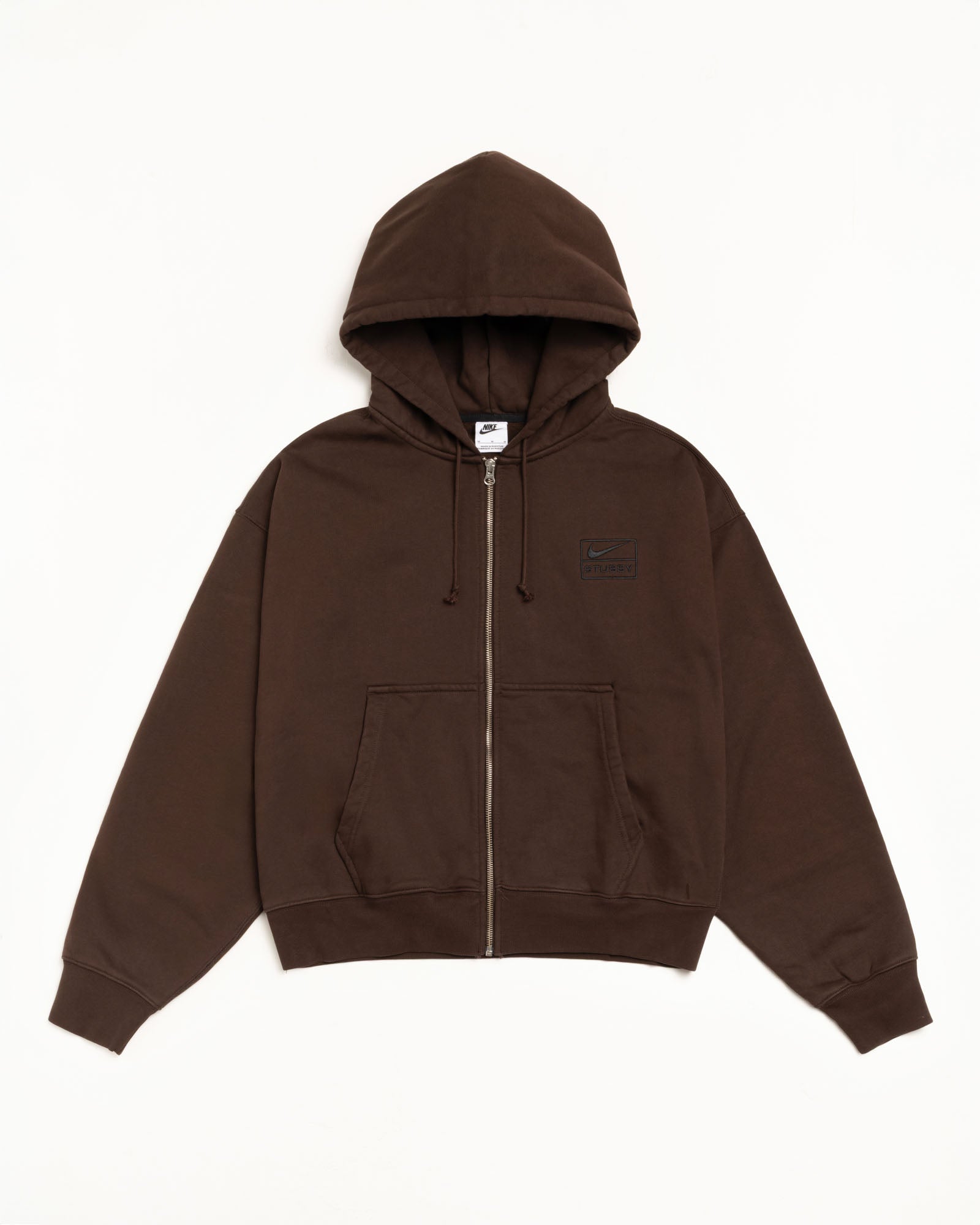 Stüssy & Nike Stone Washed Fleece Zip Hoodie – Dark Cinder