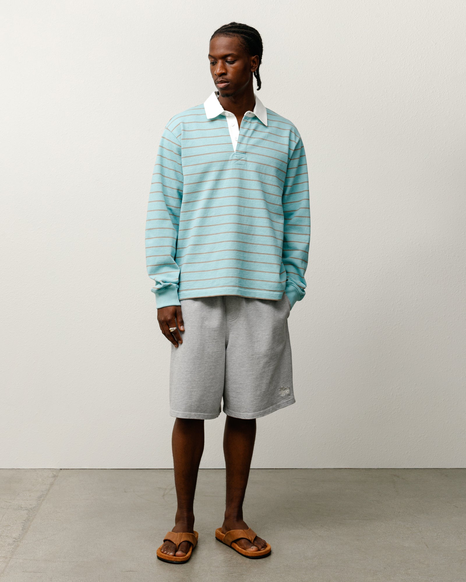 Striped Rugby Shirt – Blue | Tops & Knits | Stüssy Japan