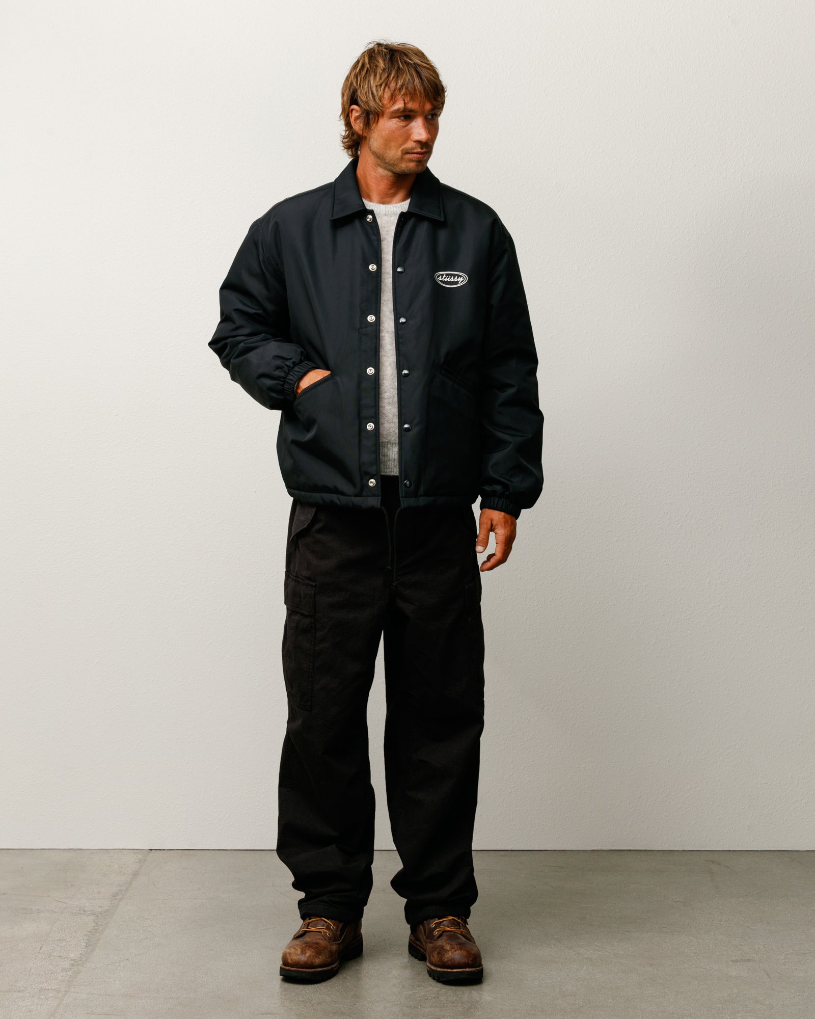 Coaches Jacket – Black | Outerwear | Stüssy Japan