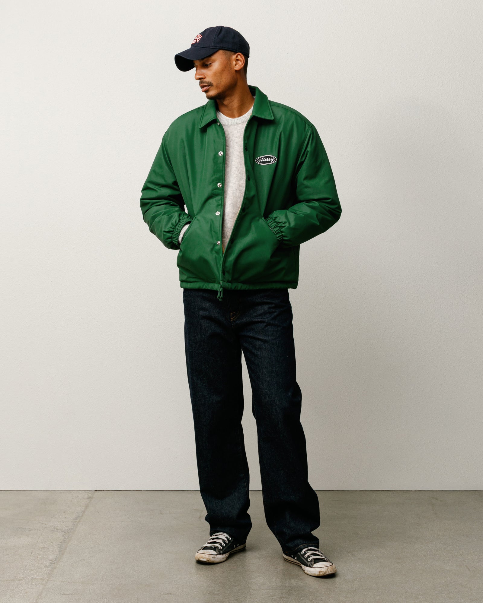 Coaches Jacket – Green | Outerwear | Stüssy Japan