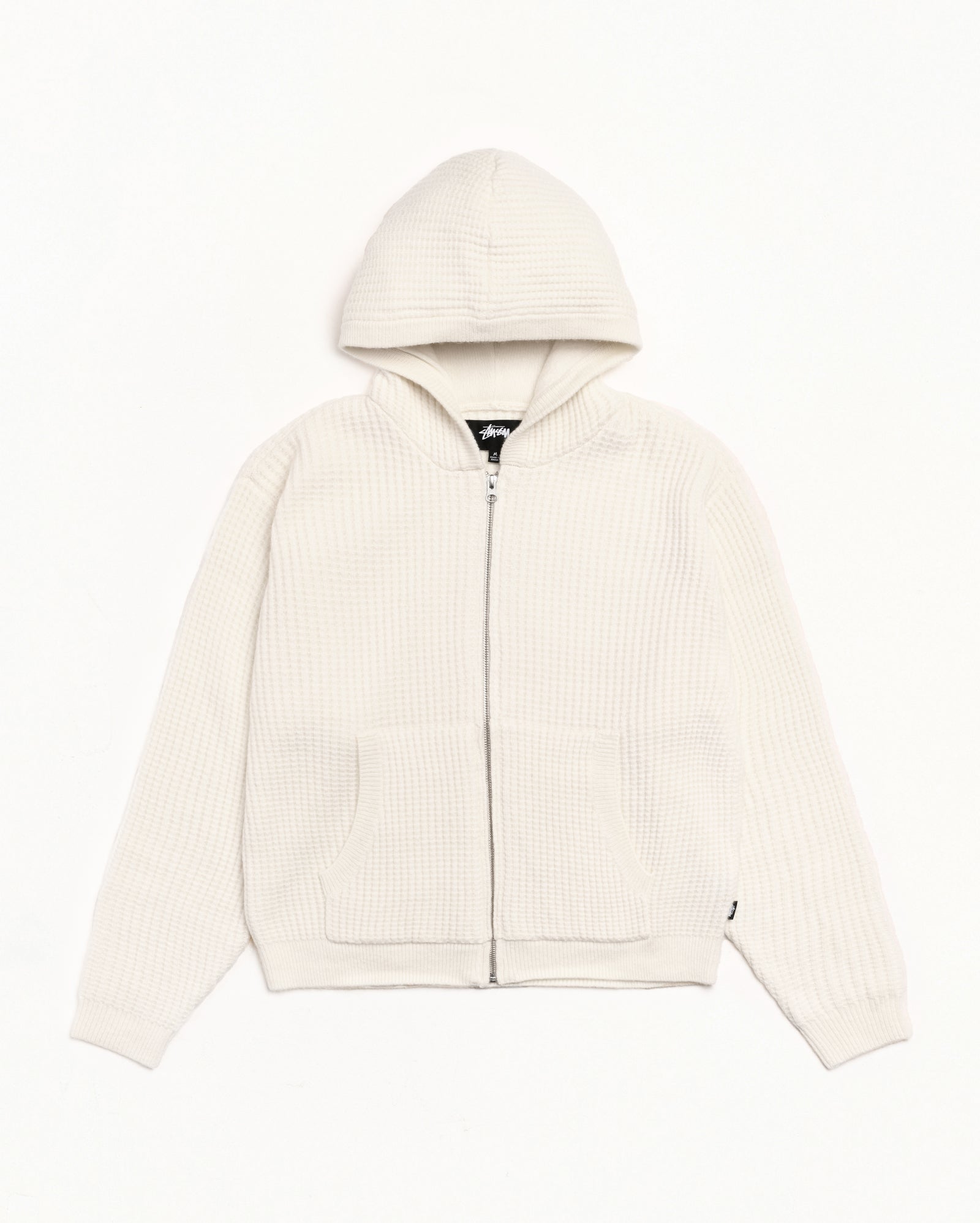 Waffle Cashmere Zip Hood Sweater – Ivory | Sweaters & Knits