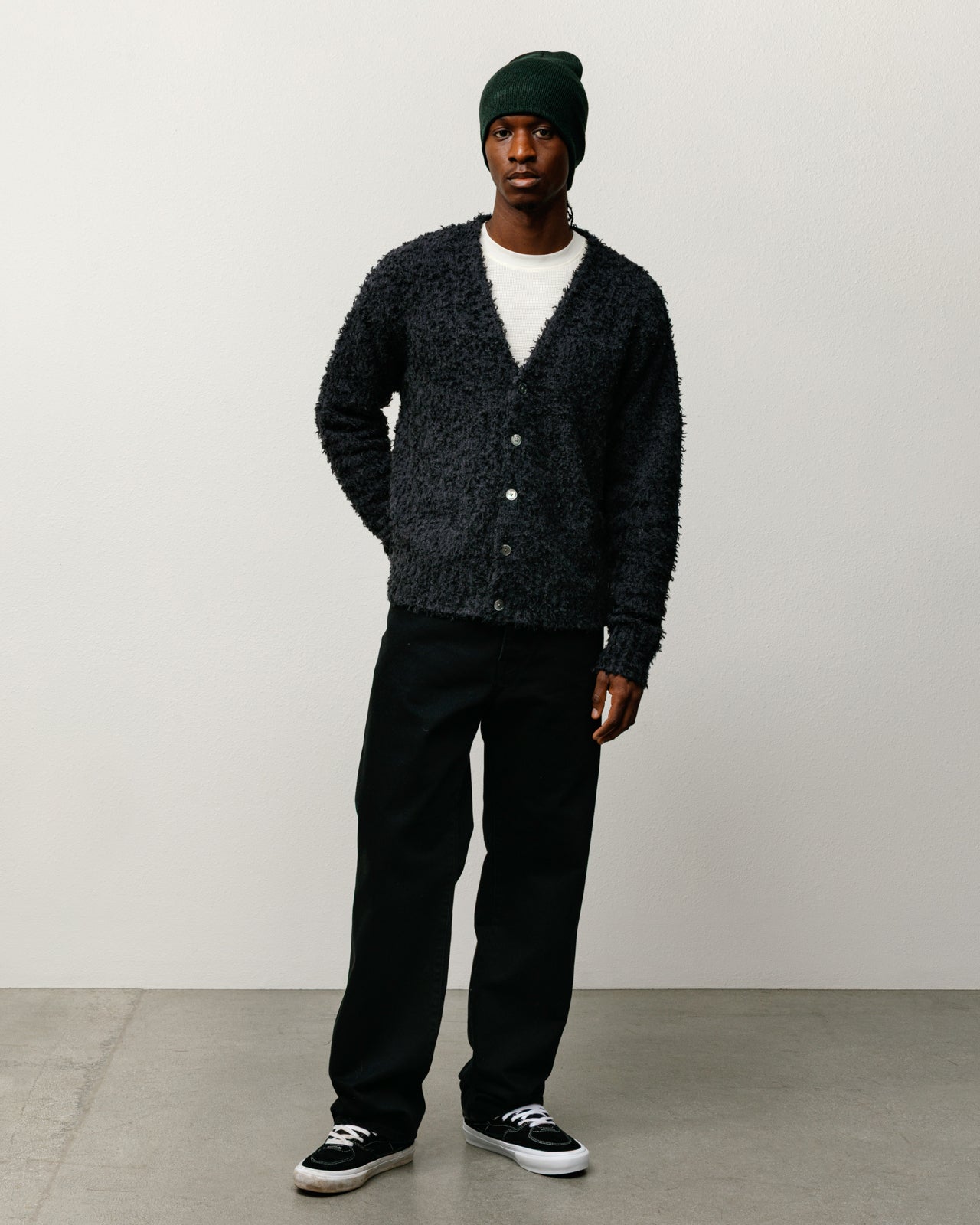 Textured Cardigan – Black | Knits | Stüssy Japan