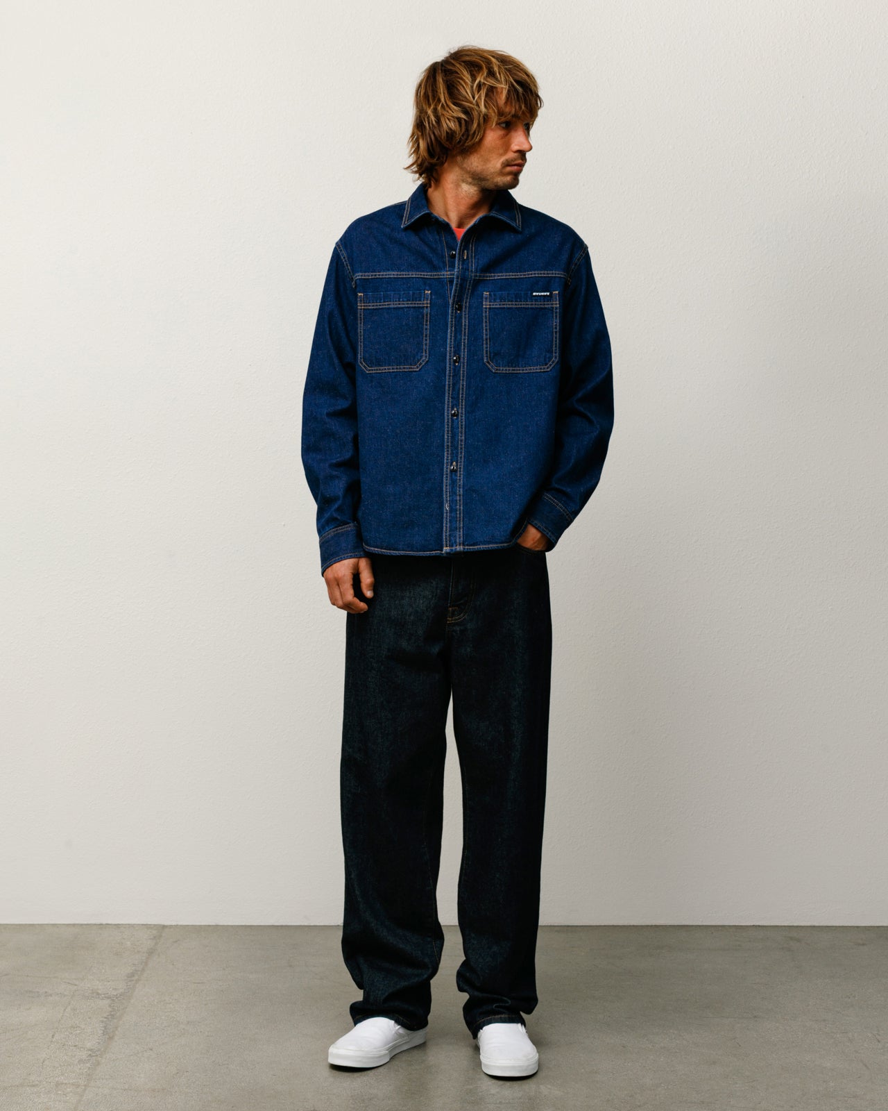 Work Denim Shirt – Dark Denim | Tops & Shirts | Stüssy Japan