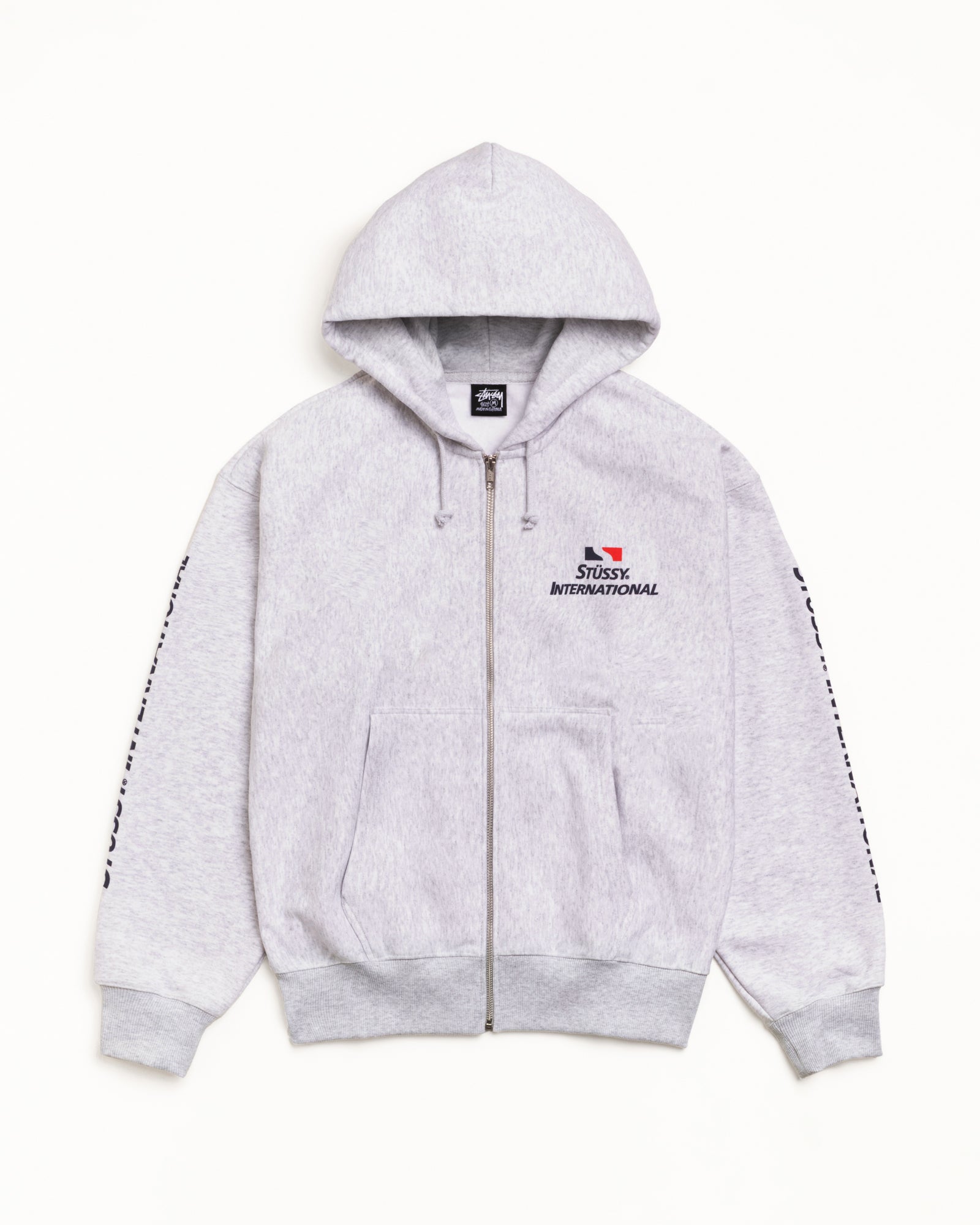 Stüssy International Zip Hoodie – Ash Heather | Sweats | Stüssy Japan