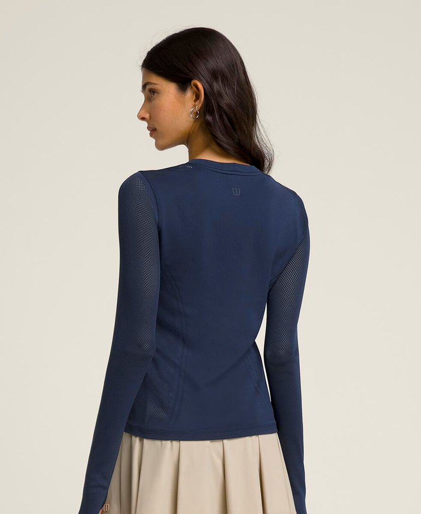 プロシームレス ロングスリーブ Tシャツ - クラシックネイビー ピン
