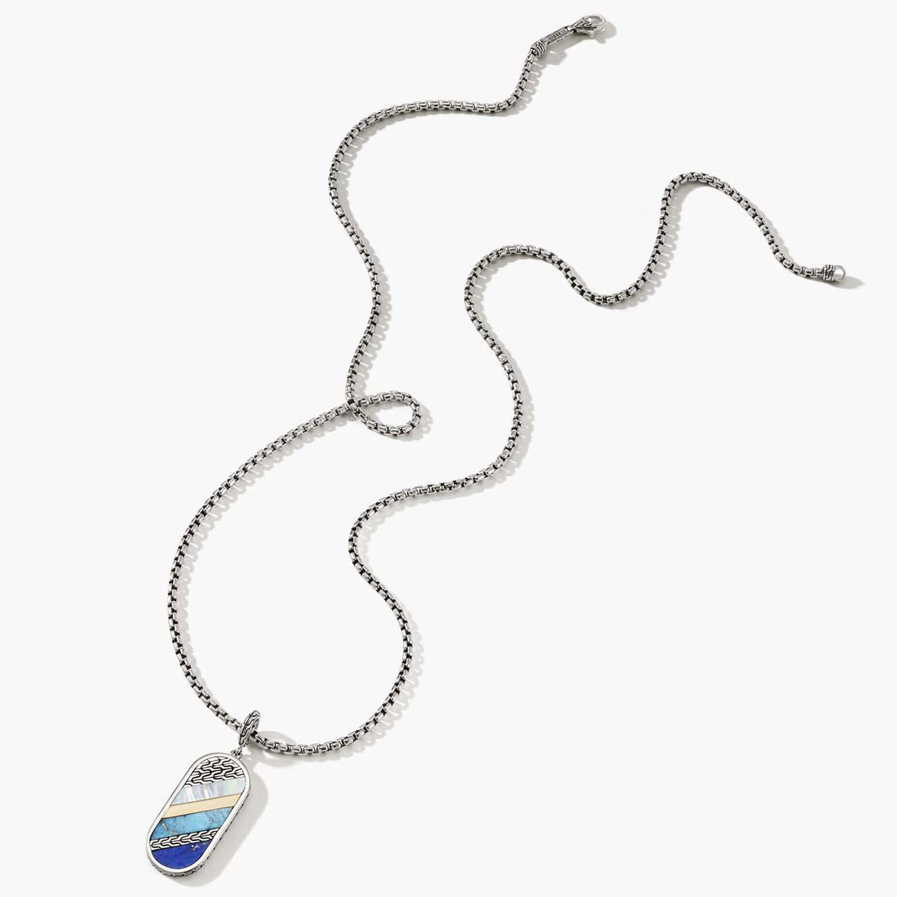 John Hardy Classic Chain Two Tone Mixed Stone Pendant