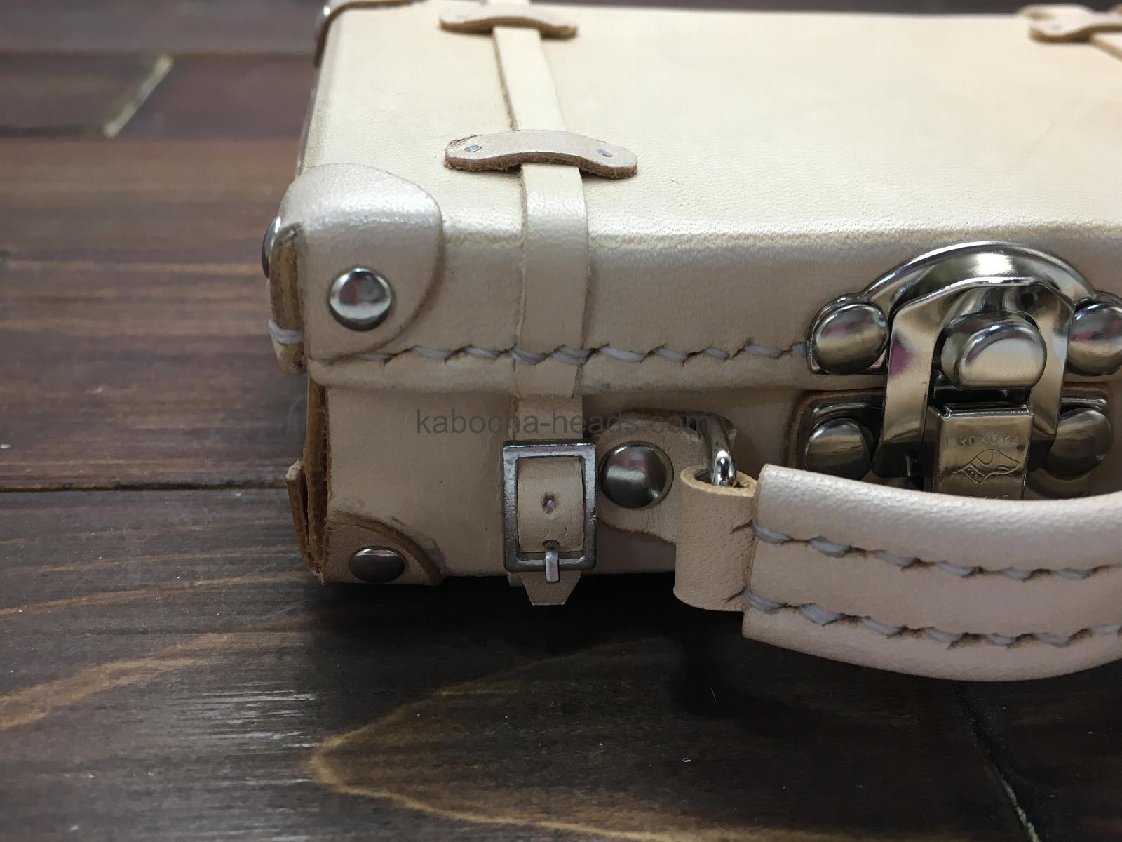 ミニトランクケース型小物入れ ver.2 - 革工房かぼちゃへっず