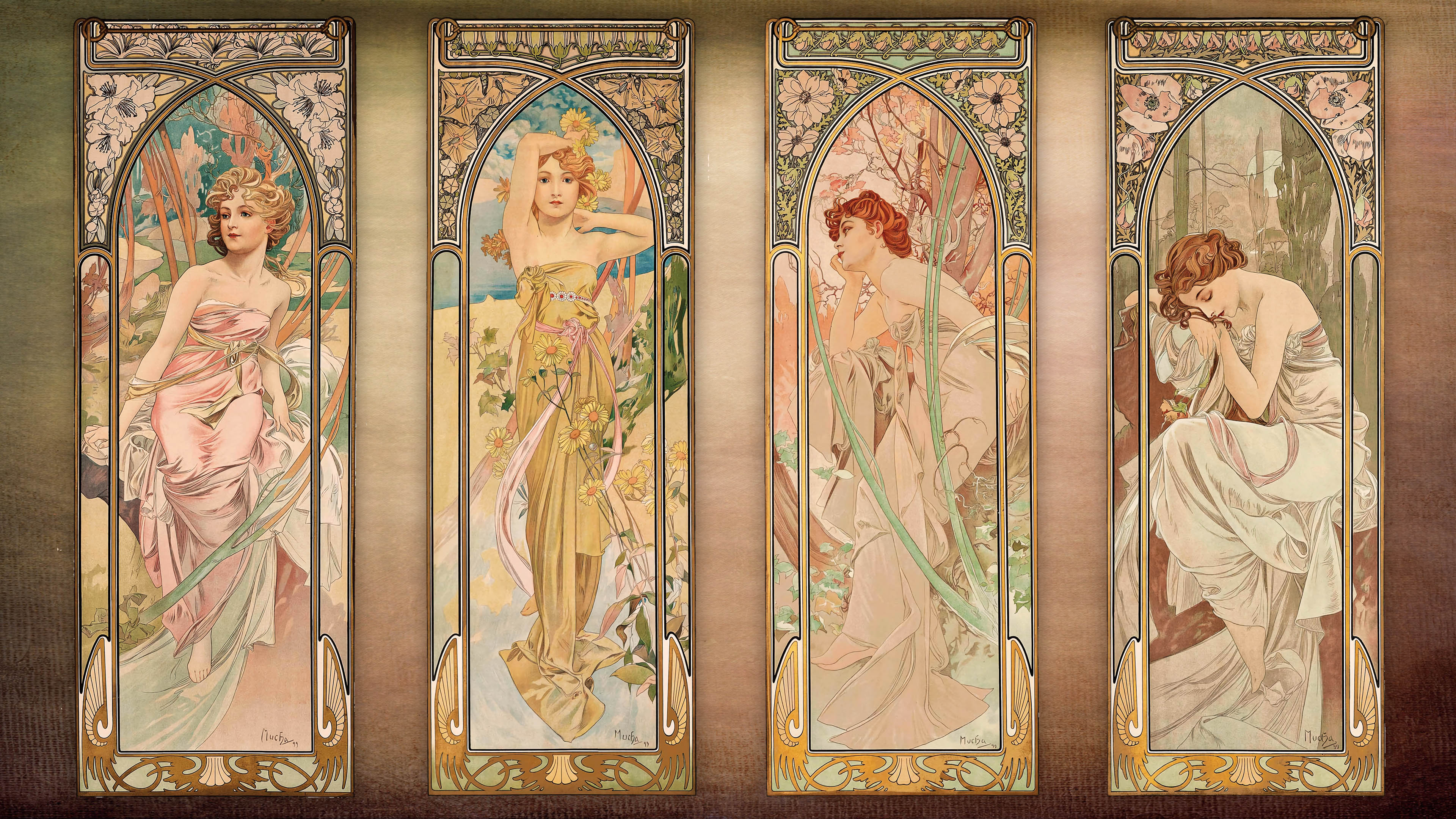 アルフォンス・ミュシャ / The Times of the Day (series) | 壁紙