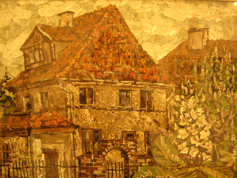 蝶の羽を素材に使って天然の色彩で表現された貼り絵アート - K'conf