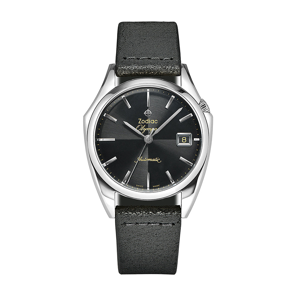 Zodiac Olympos Automatic Black Leather | King Jewelers