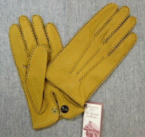 詳細案内。英デンツのレザーグローブ。おなじみメンズの手縫い