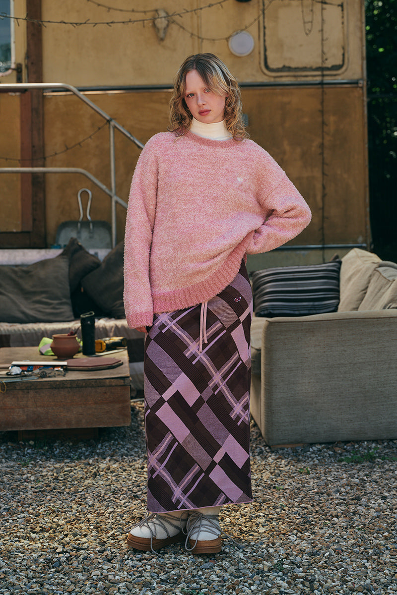 チェリーテクスチャールーズフィットニット【ピンク】