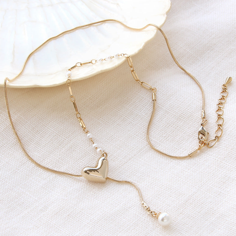 レシピNo.KR0998 スライドボール付パーツハートのアシンメトリー