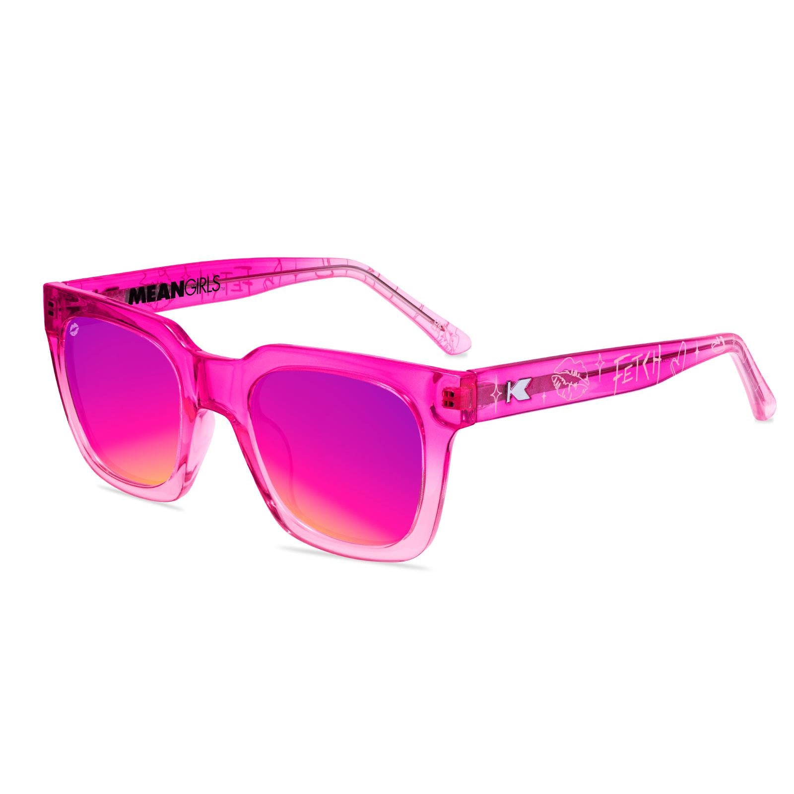 Trendy Square Polarized Pink Mean Girls Sunglasses with Pink Lenses