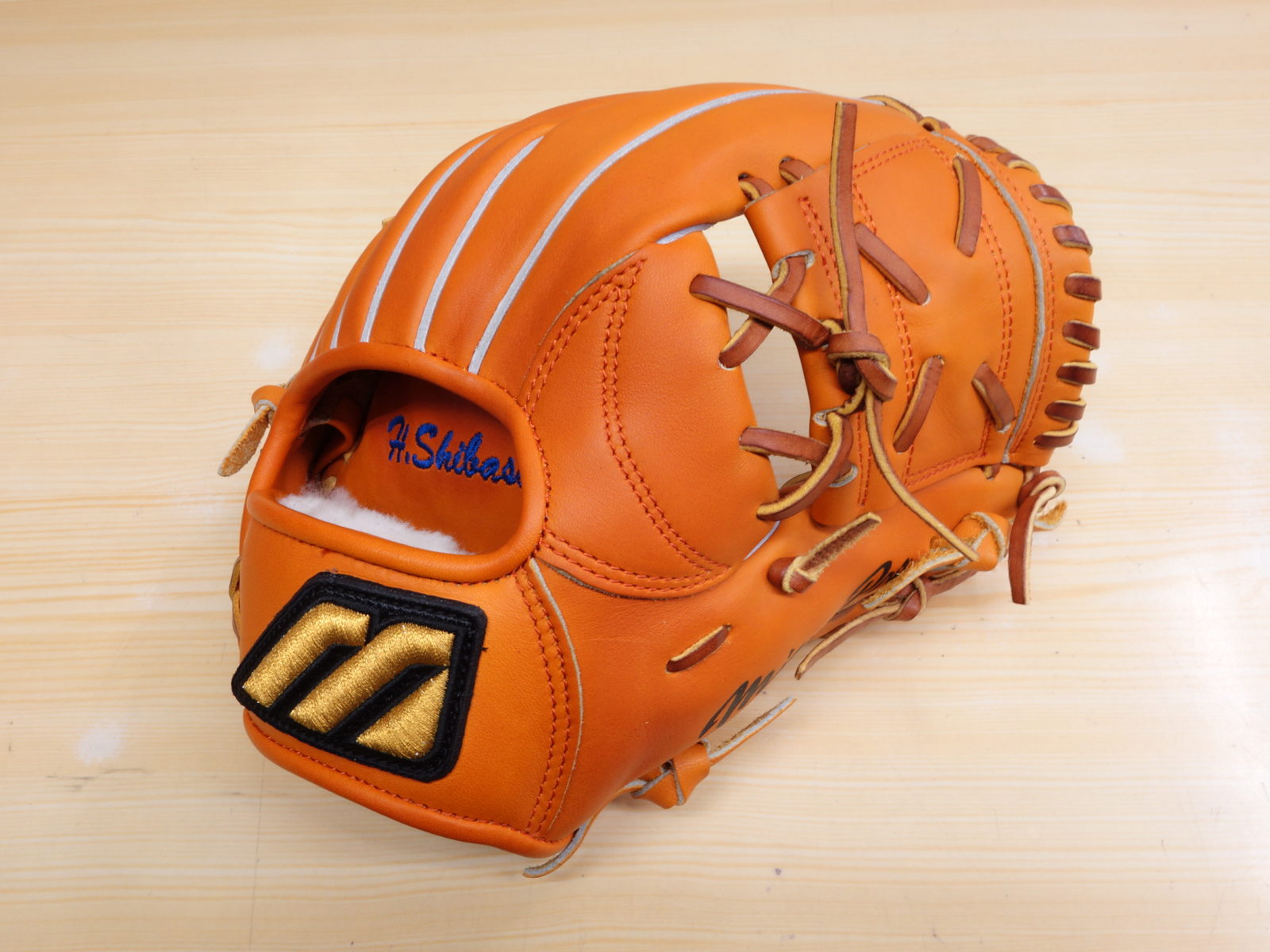 Mマーク ミズノプロ 軟式 内野手用 手の平部分 刺繍加工・型付け加工