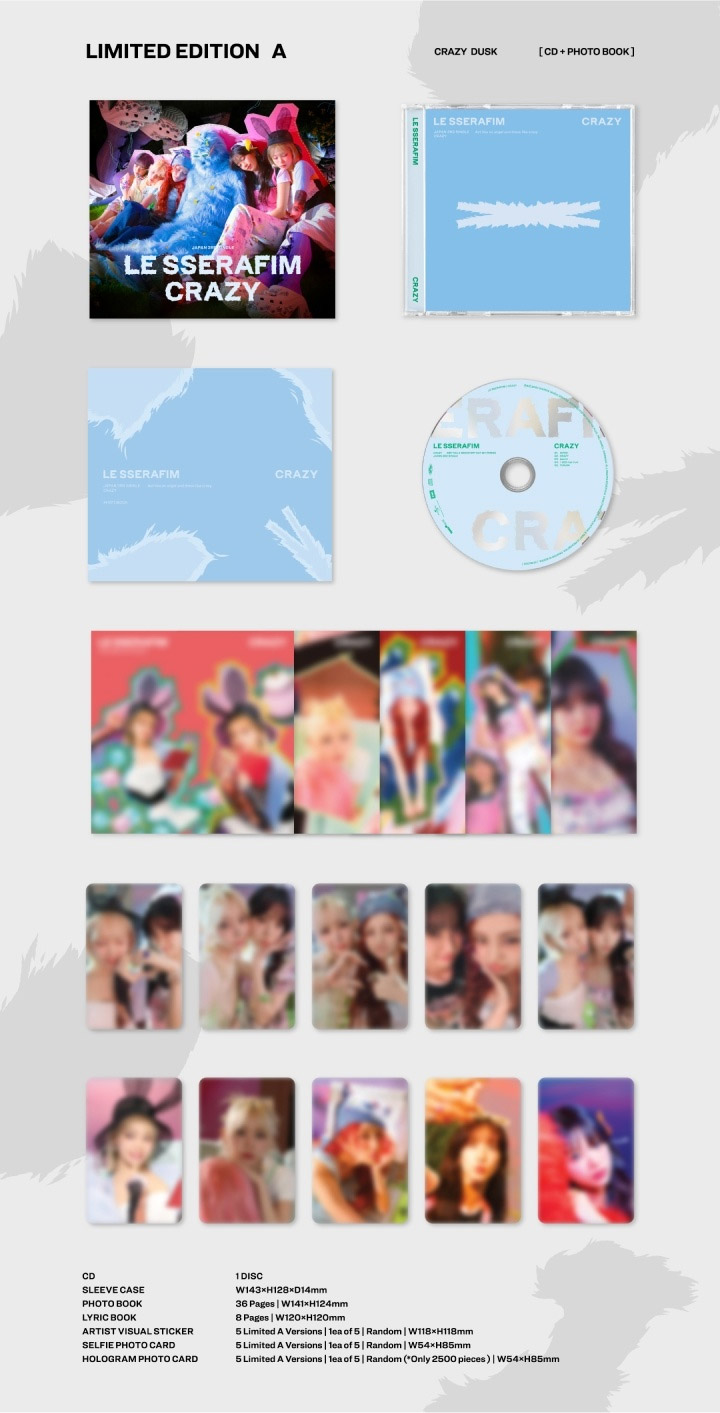 Japanese Edition][SET] LE SSERAFIM 3rd Single Album - CRAZY (3 SET