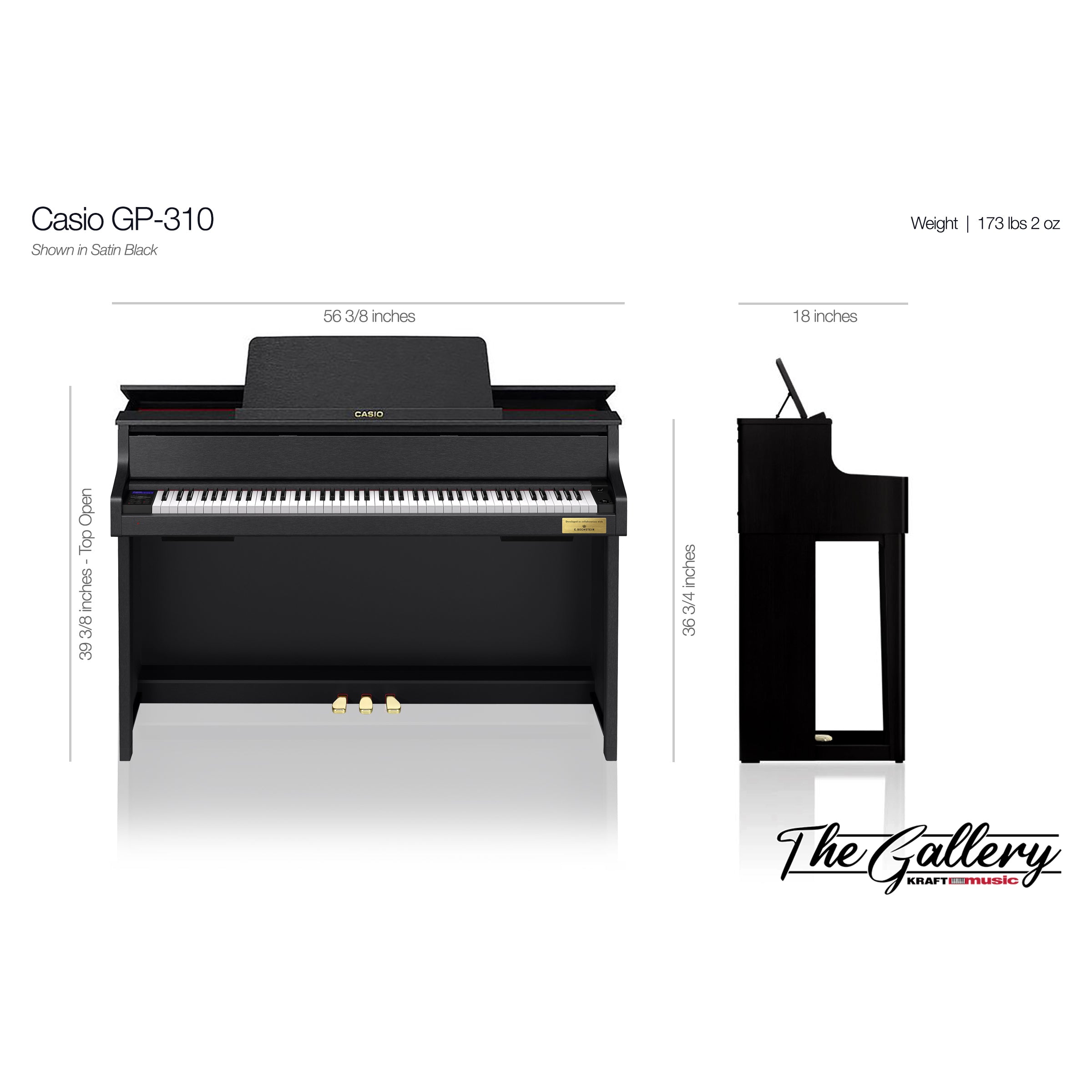 Casio Celviano Grand Hybrid GP-310 Digital Piano - Natural White