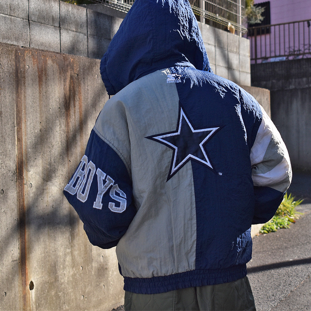 90's STARTER “NFL Dallas Cowboys” 中綿入り ナイロンプルジャケット
