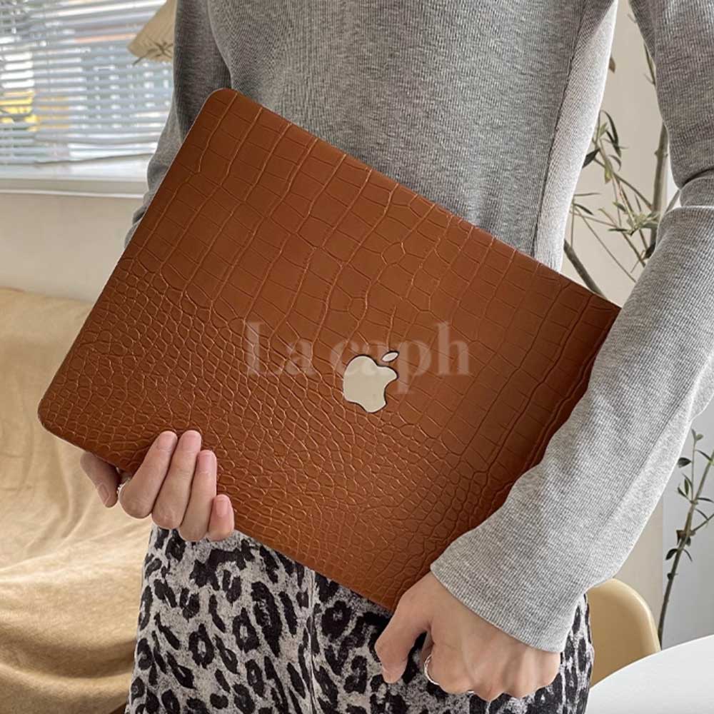 ブラウンクロコダイルマックブックケース（茶）男女兼用デザイン