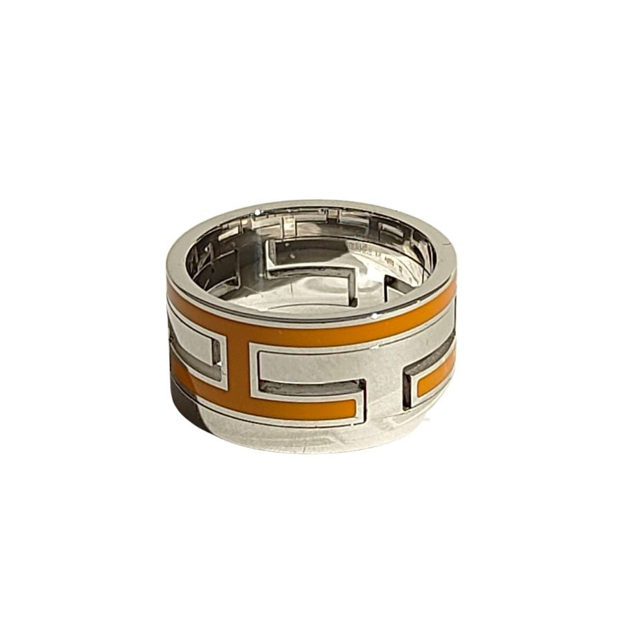 エルメス リング ムーブアッシュ SV925 シルバー×オレンジ ユニ