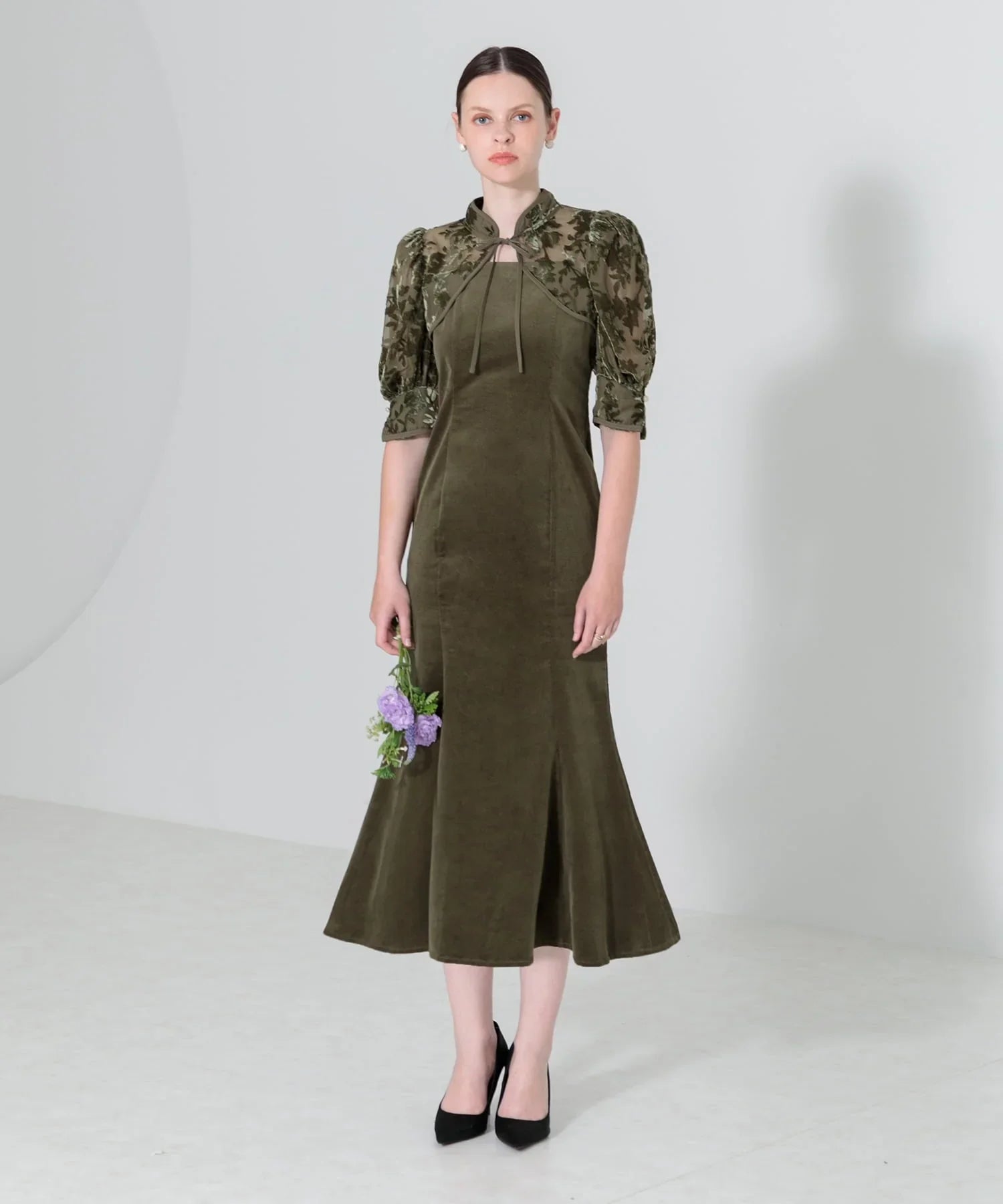 当日発送】花柄ボレロセットアップマーメイドドレス/パーティードレス