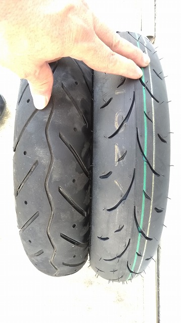 フロントタイヤに「IRC MBR-740」(3.00-10)を入れたら、フラフラ