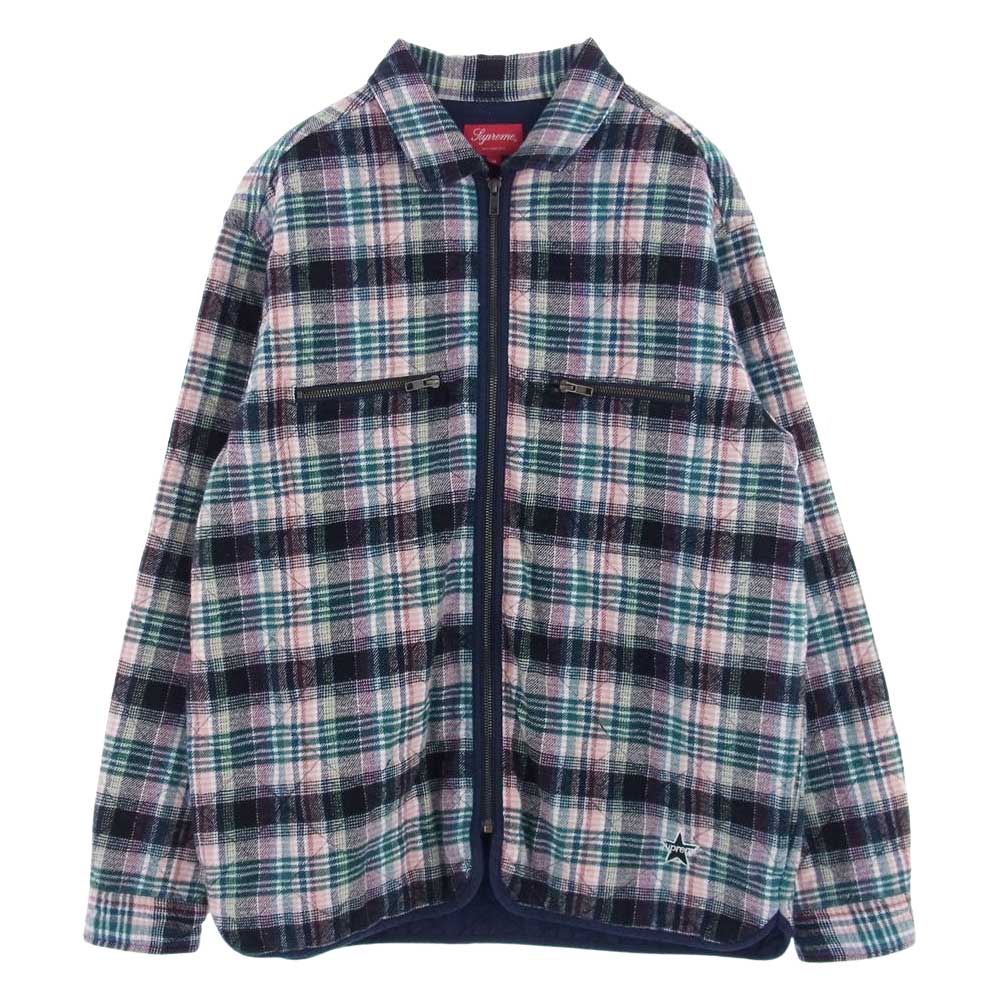 Supreme シュプリーム 19AW Quilted Plaid Zip Up Shirt チェック