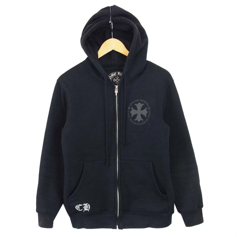 90's〜 クロムハーツ 裏サーマルZIPパーカー USA 黒 S ダガー