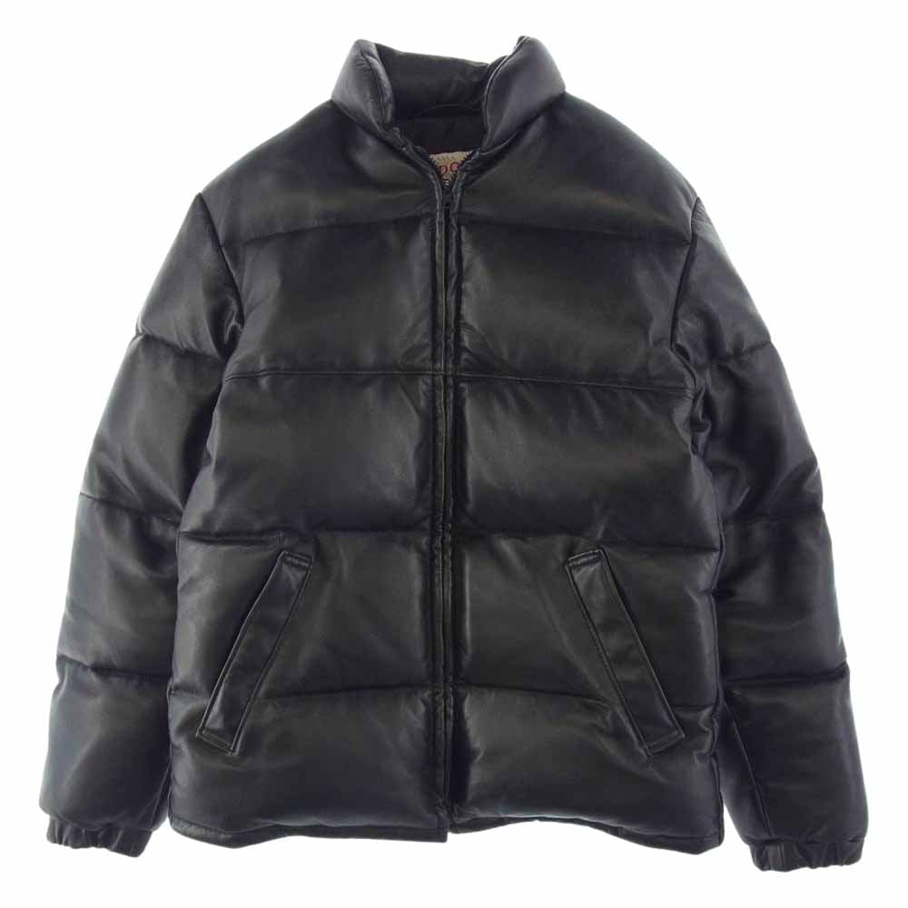 schott ショット 【訳有】 USA製 レザー ダウン ジャケット ブラック系