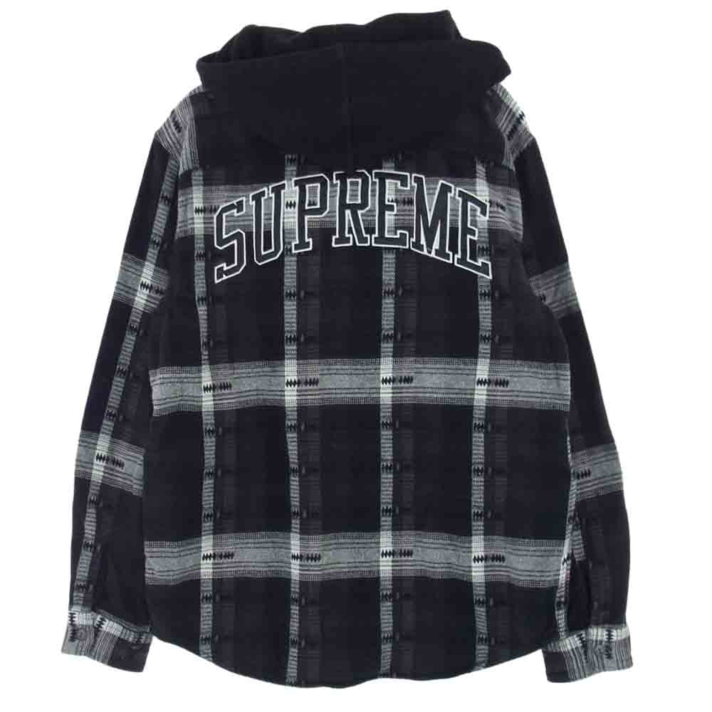 Supreme シュプリーム 18AW Hooded Jacquard Flannel Shirt フード付き