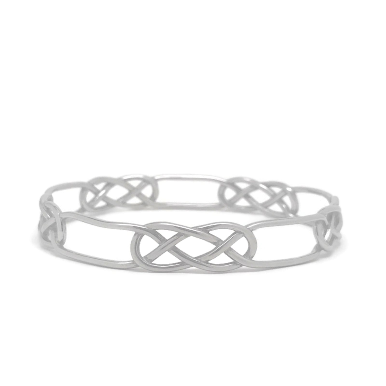 Silver Celtic Infinity Love Knot Bangle Bracelet - Stainless Steel