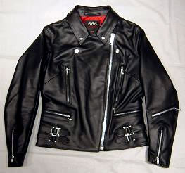 666 レディース サイドベルトレザージャケット ライダースジャケット