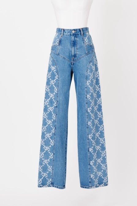 FETICO(フェティコ)のFLOWER EMBROIDERED WIDE JEANS(デニム)の通販