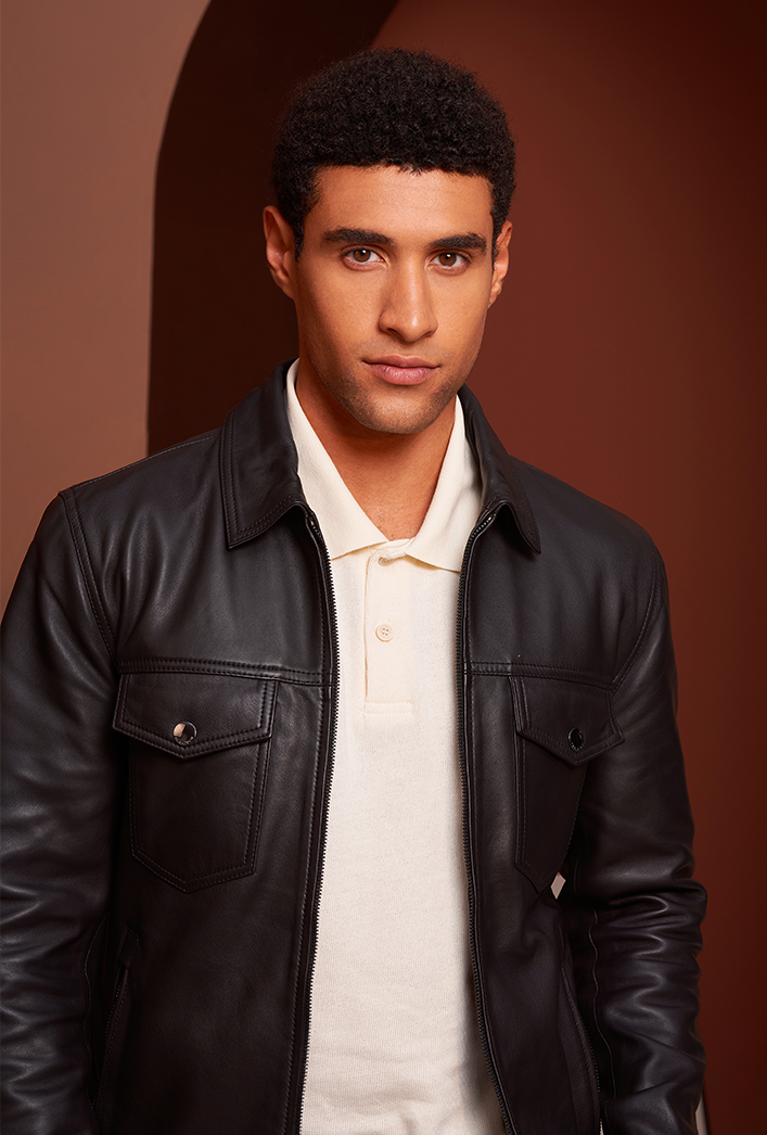 Jagger - Leather Trucker Jacket Black – Paradigm Clothing