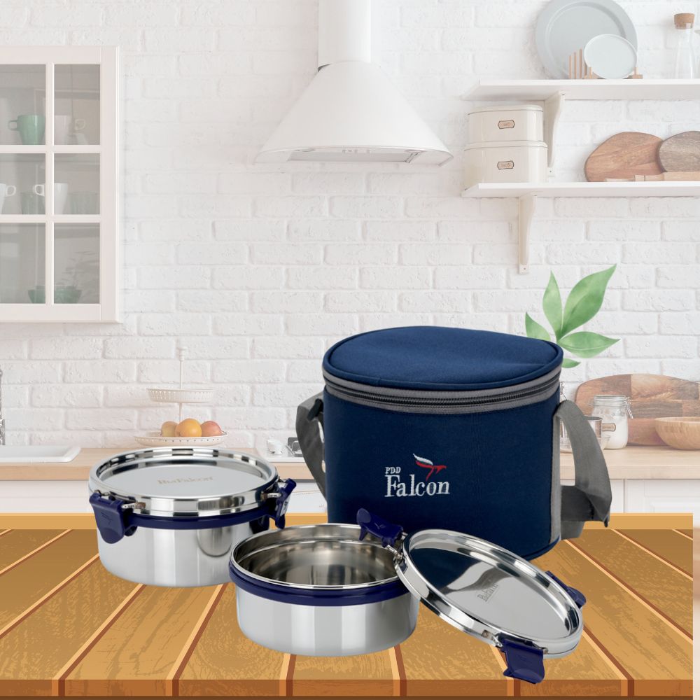 Pdd Falcon Stainless Steel EcoNxt Lunch Box Jumbo Set of 2