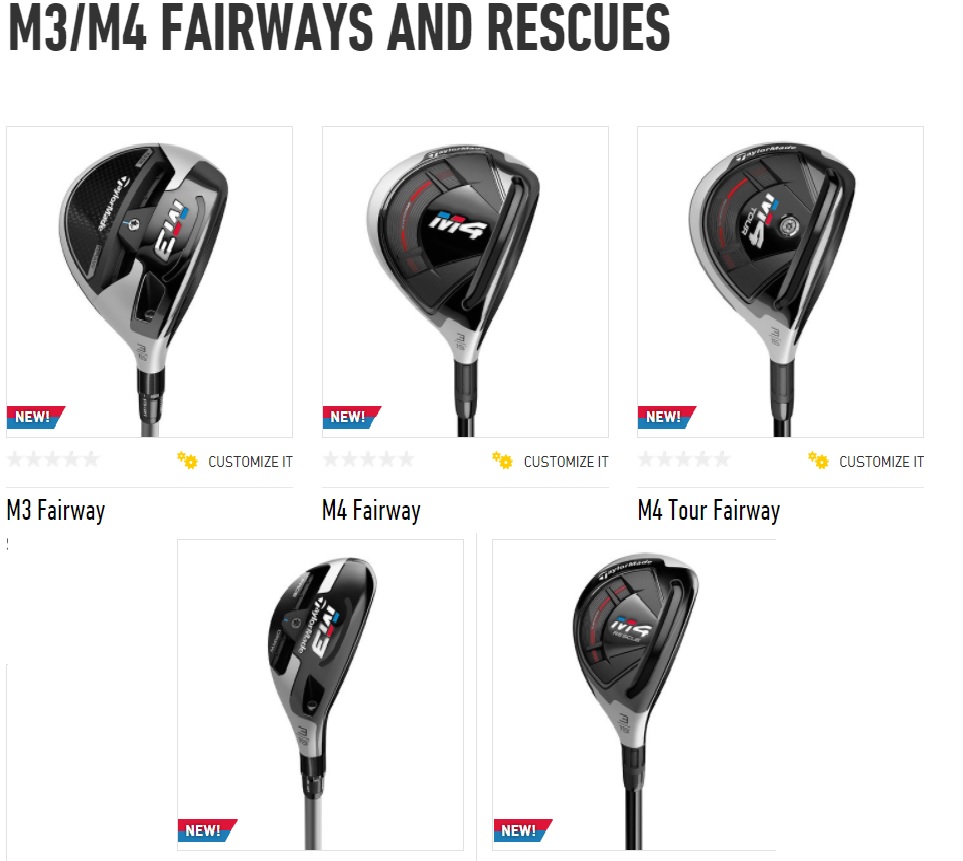 3モデル、テーラーメイド M3 M4 フェアウェイウッド M3、M4、M4ツアー