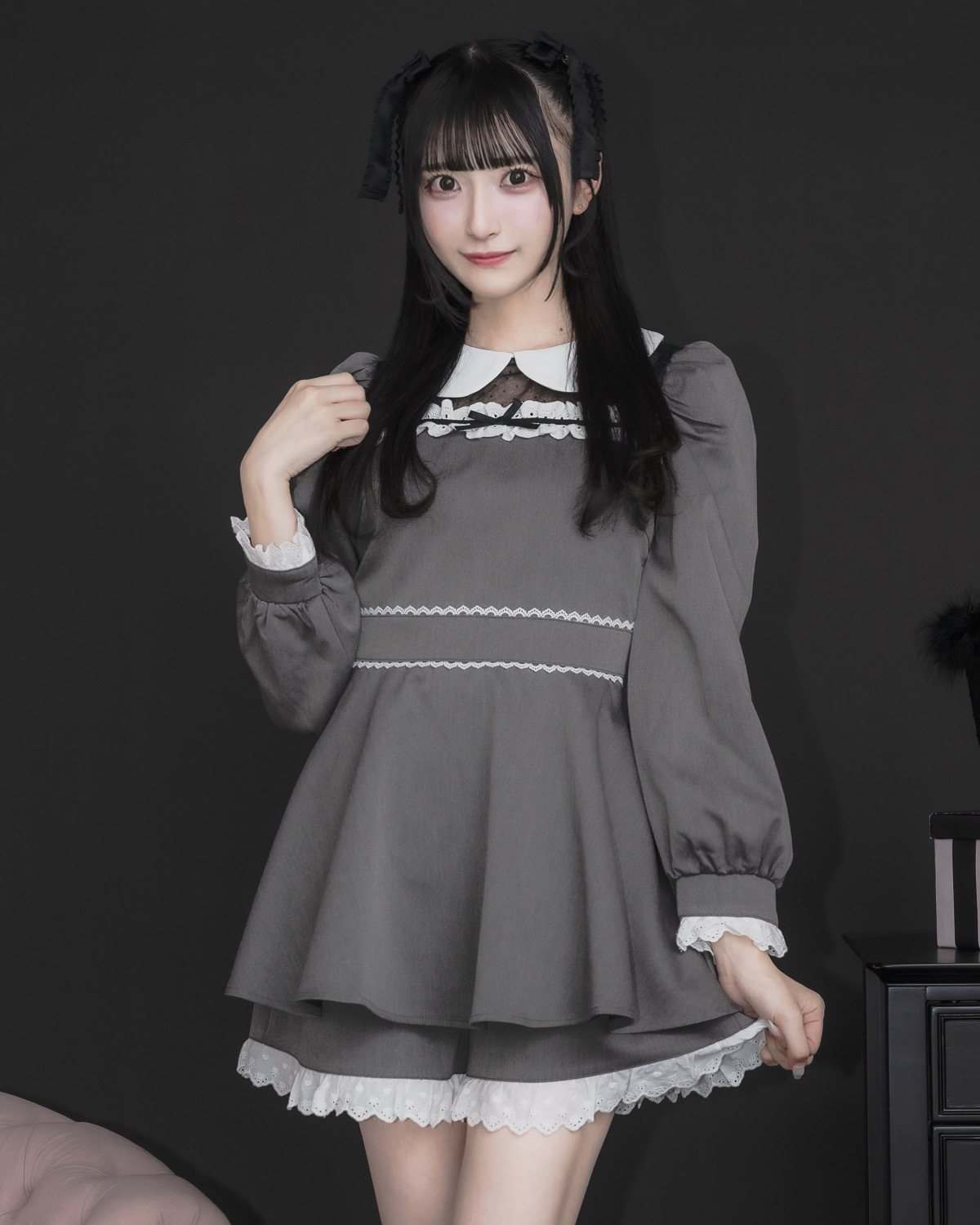 コットンフリルドーリー長袖セットアップ – pium