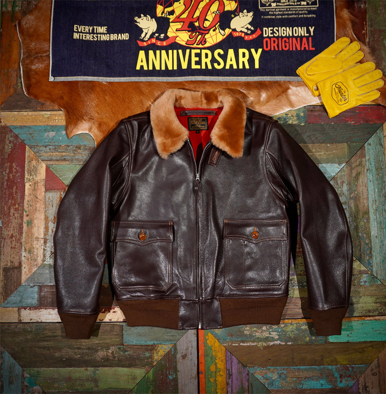 植物タンニン鞣しカウレザーG-1 フライトジャケット M～4XL – quietman