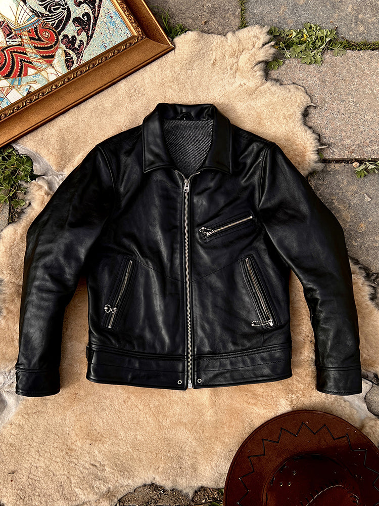 ◇ヴィンテージ復刻 ボールチェーン使用 ホースハイドレザー シングル