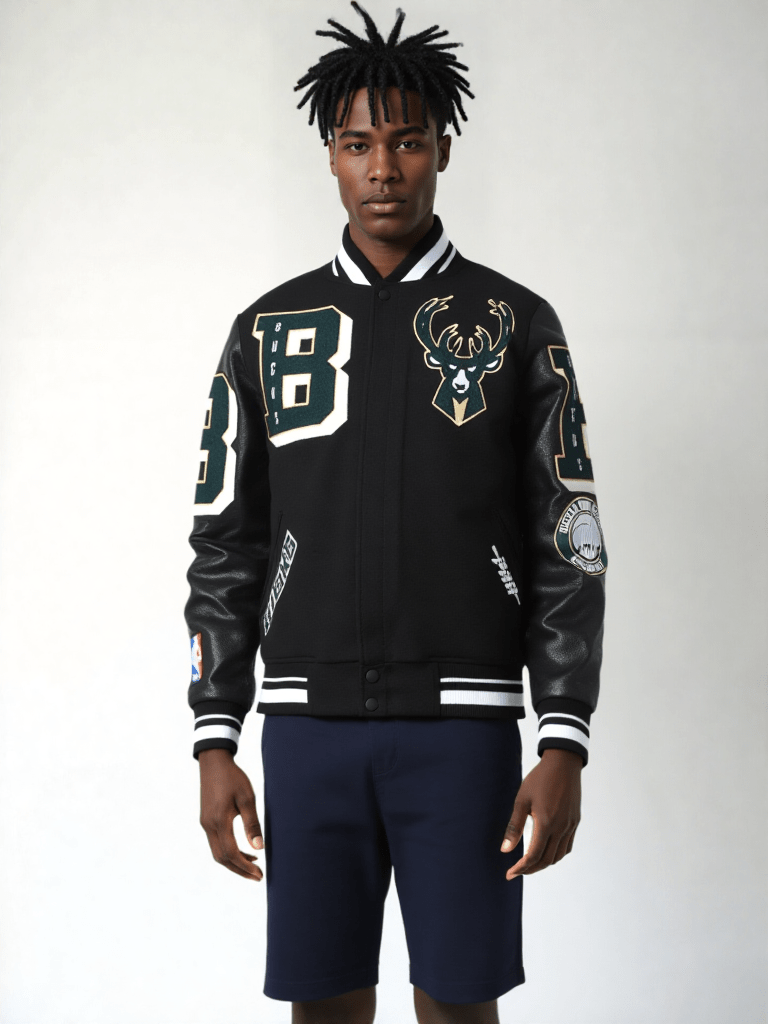 NBA Milwaukee Bucks Mashup Men's Rib Wool Varsity Jacket – Premium