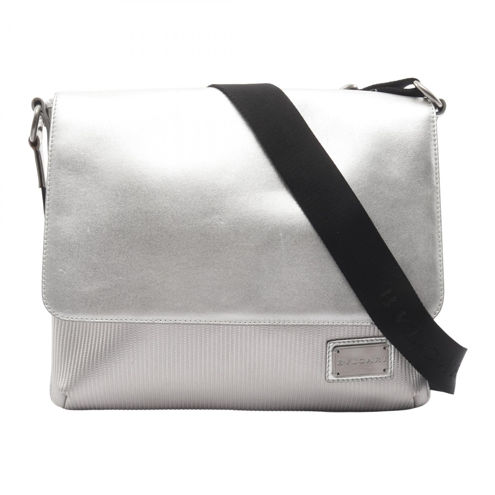 ミレリゲ メッセンジャーバッグ ショルダーバッグ レザー シルバー