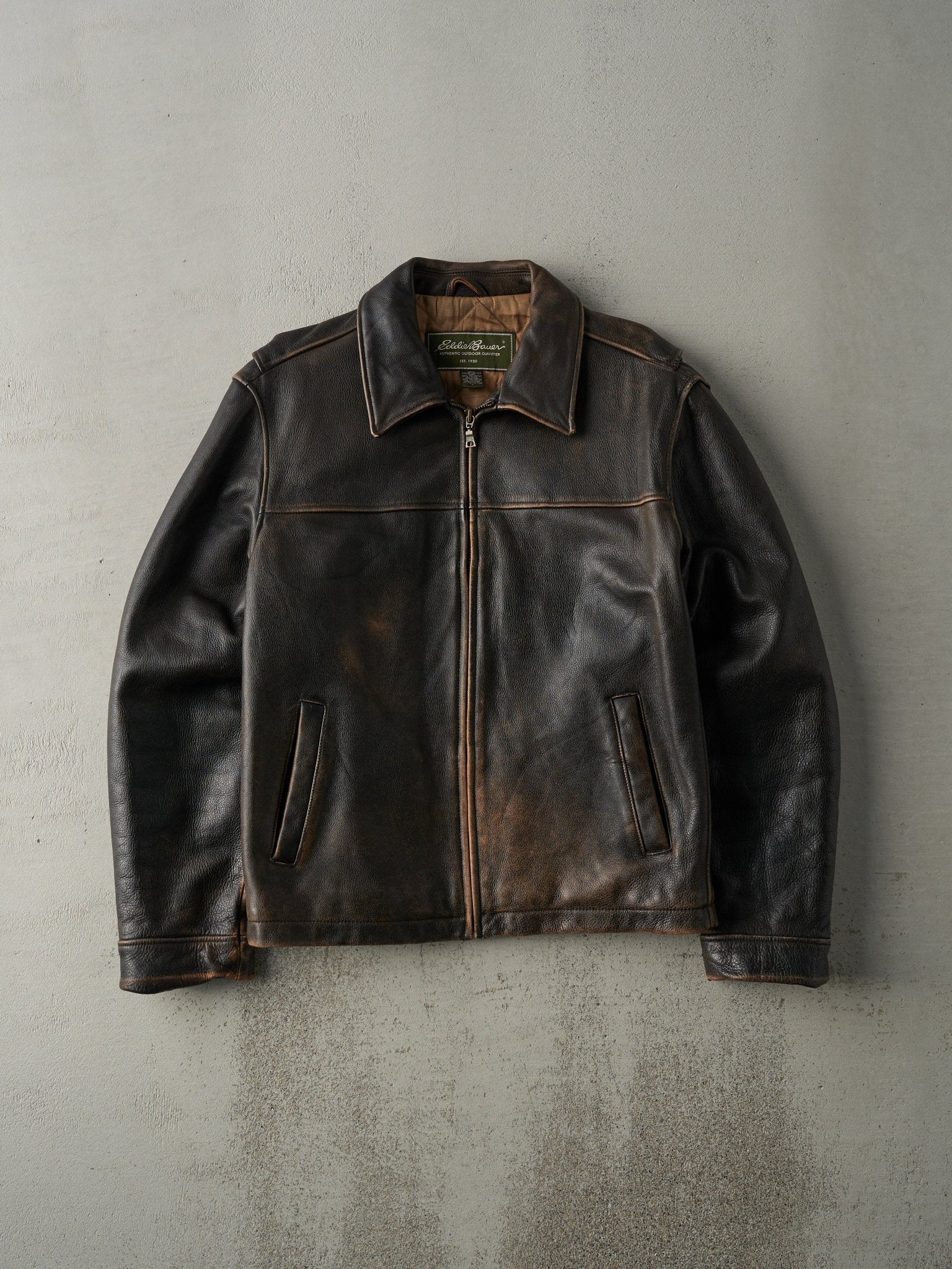 Vintage 90s Brown Eddie Bauer Leather Jacket (M) – Rebalance Vintage