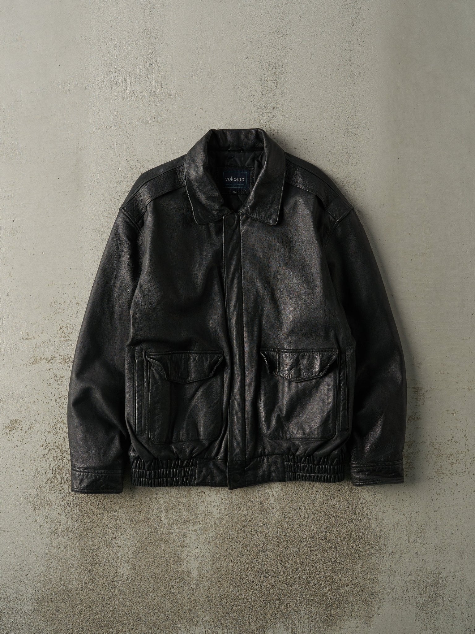 Vintage Y2K Black Volcano Leather Jacket (M) – Rebalance Vintage