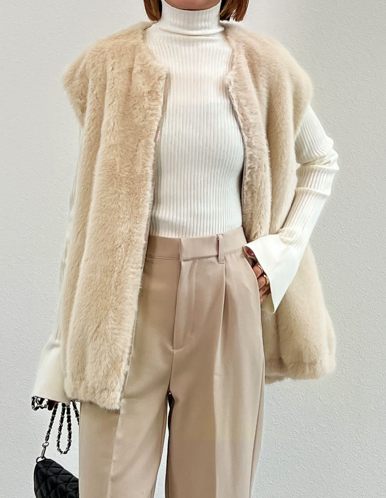 丈が選べるフェイクファーベスト - ジャケット/アウター通販 | 人気