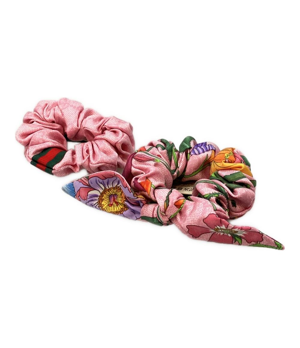 美品 グッチ シュシュ 2個セット シルク100% 765564 レディース GUCCI