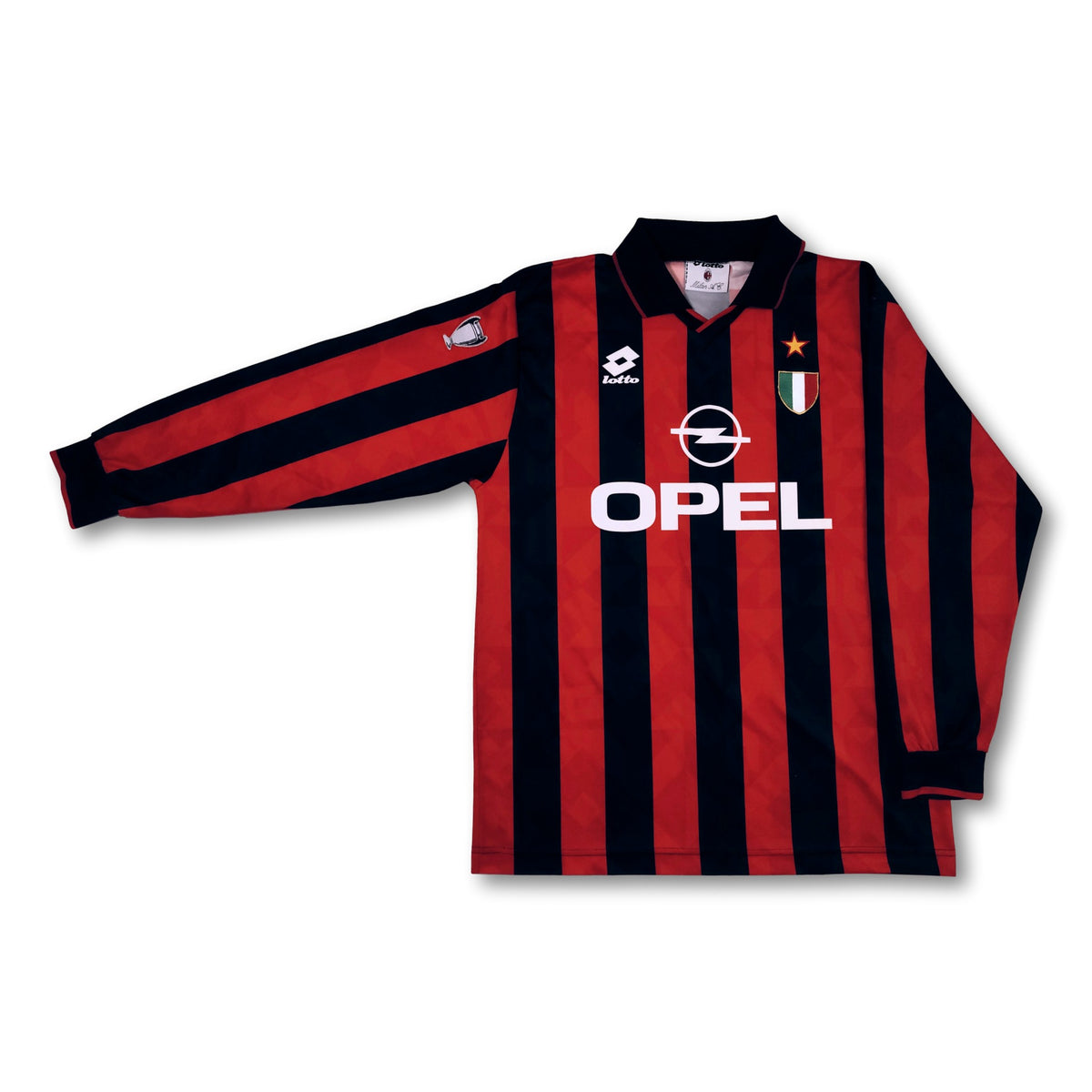 1994-95 red and black Lotto AC Milan long-sleeve shirt