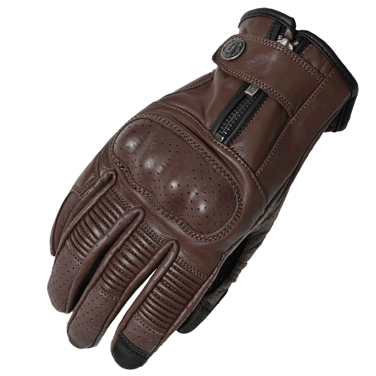 RIDEZ MOTO GLOVES DEFOE バイク用 レザーグローブ BROWN RLG2201